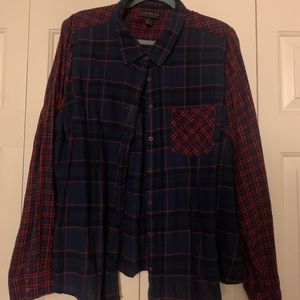 Double Plaid Plus Size Button Down